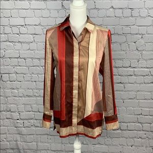 NWT Lafayette 148 Faux Silk Blouse